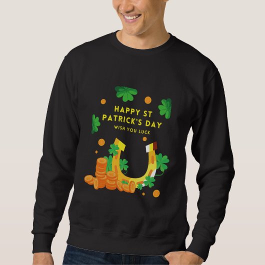 Happy St. Patricks Day - Lucky Irish Kleeblatt Sweatshirt (Vorderseite)