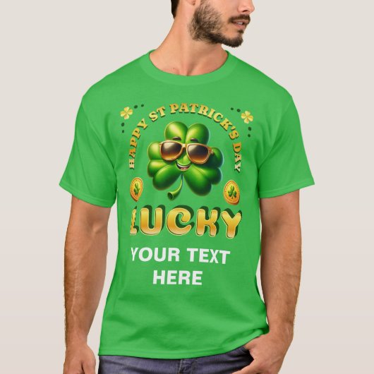 Happy St Patrick's Day Lucky Irish Kleeblatts Coin T-Shirt (Vorderseite)