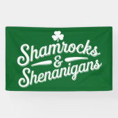 Happy St Patricks Day Lucky Kleeblatt & Shenanigan Banner (Horizontal)