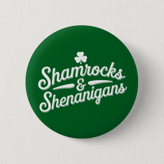 Happy St Patricks Day Lucky Kleeblatt & Shenanigan Button (Vorderseite)