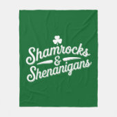 Happy St Patricks Day Lucky Kleeblatt & Shenanigan Fleecedecke (Vorderseite)