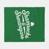 Happy St Patricks Day Lucky Kleeblatt & Shenanigan Fleecedecke (Vorderseite (Horizontal))