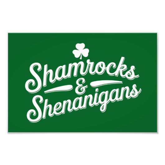 Happy St Patricks Day Lucky Kleeblatt & Shenanigan Fotodruck (Vorne)