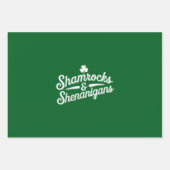 Happy St Patricks Day Lucky Kleeblatt & Shenanigan Geschenkpapier Set (Vorderseite)