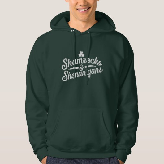 Happy St Patricks Day Lucky Kleeblatt & Shenanigan Hoodie (Vorderseite)