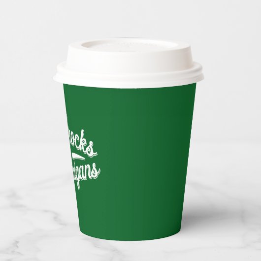 Happy St Patricks Day Lucky Kleeblatt & Shenanigan Pappbecher (Links)