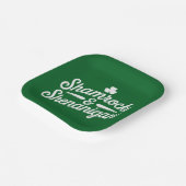 Happy St Patricks Day Lucky Kleeblatt & Shenanigan Pappteller (Gewinkelt)