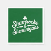 Happy St Patricks Day Lucky Kleeblatt & Shenanigan Serviette (Vorderseite)