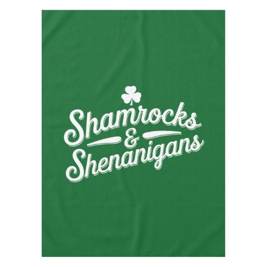 Happy St Patricks Day Lucky Kleeblatt & Shenanigan Tischdecke (Vorderseite)