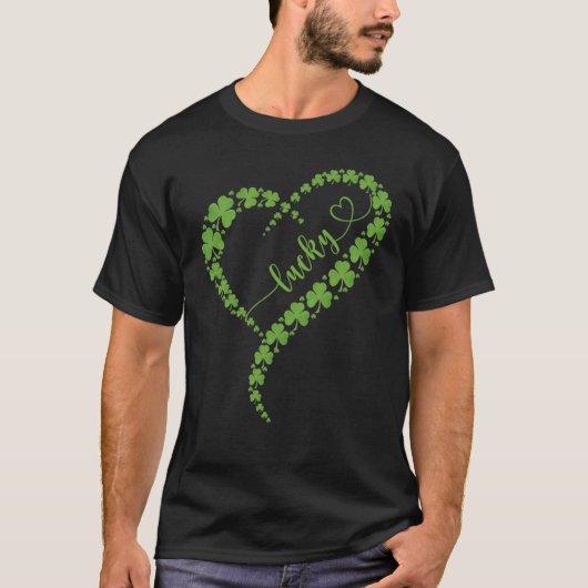 Happy St Patrick's Day Lucky Shamrock Heart St Pat T-Shirt (Vorderseite)