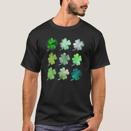 Happy St Patricks Day Lucky Shamrocks Four Leaf Cl T-Shirt (Vorderseite)