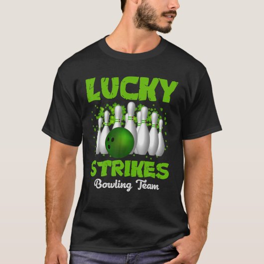 Happy St. Patrick's Day Lucky Strikes Bowling Team T-Shirt (Vorderseite)
