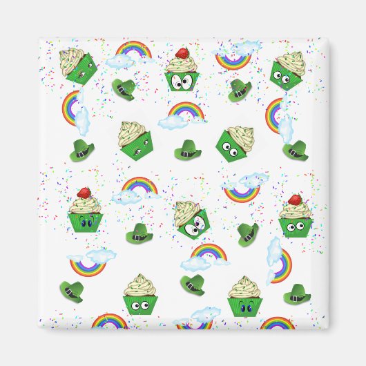 Happy St. Patrick's Day Magnete Cupcakes Geburtsta Magnet (Vorne)