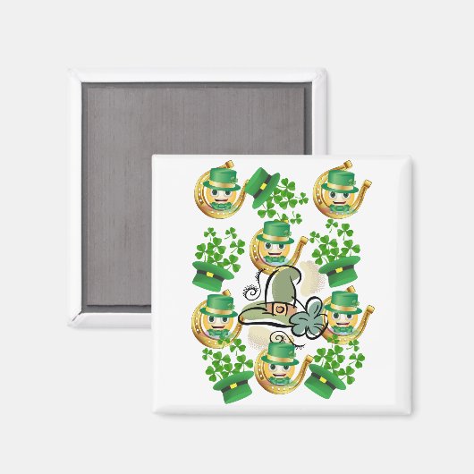 Happy St. Patrick's Day Magnete Horseshoe Magnet (Vorderseite/Rückseite)