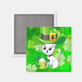 Happy St. Patrick's Day Magnete Kleeblatt Cat Beer Magnet (Vorderseite/Rückseite)