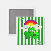 Happy St. Patrick's Day Magnete Kleeblatt Magnet (Vorderseite/Rückseite)