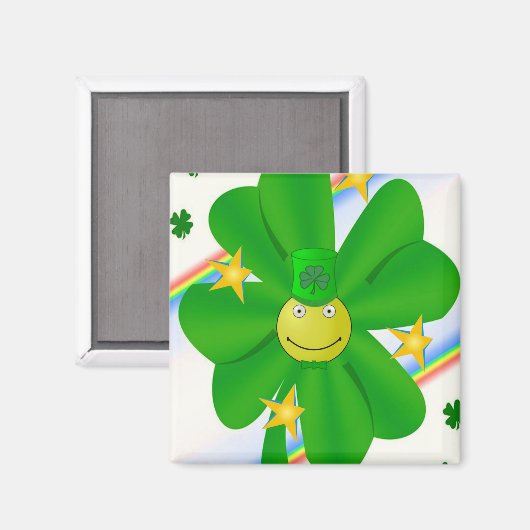 Happy St. Patrick's Day Magnete Kleeblatt Magnet (Vorderseite/Rückseite)