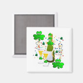 Happy St. Patrick's Day Magnete Kleeblatt Wein Magnet (Vorderseite/Rückseite)