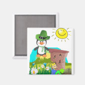 Happy St. Patrick's Day Magnete Pinguin Magnet (Vorderseite/Rückseite)