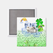 Happy St. Patrick's Day Magnete Polar Bear Magnet (Vorderseite/Rückseite)