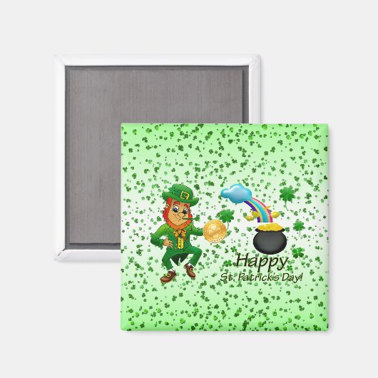 Happy St. Patrick's Day Magnete Rainbow Magnet (Vorderseite/Rückseite)