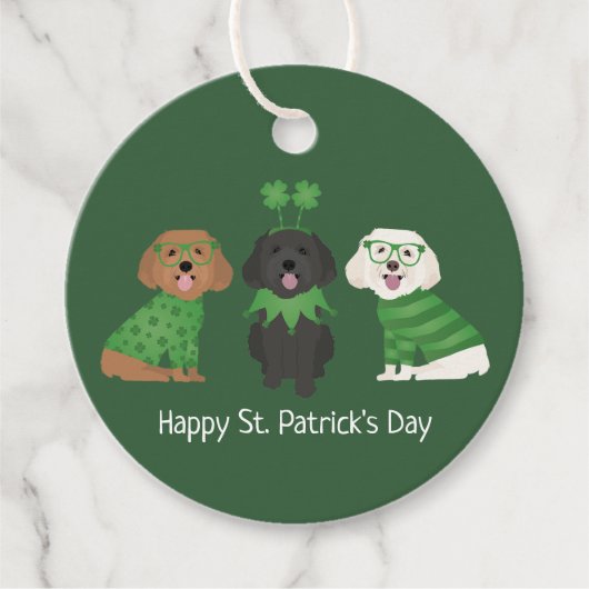 Happy St Patricks Day Maltipoo Dogs Geschenkanhänger (Vorderseite)