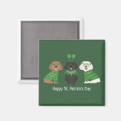 Happy St Patricks Day Maltipoo Dogs Magnet (Vorderseite/Rückseite)