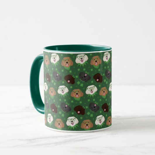 Happy St Patricks Day Maltipoo Dogs Tasse (Vorderseite Links)