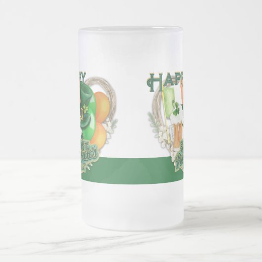 Happy St. Patrick's Day Mattglas Bierglas (Mittel)