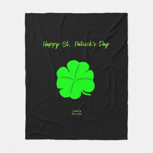 Happy St. Patrick's Day Medium Fleece Blanket (Vorderseite)