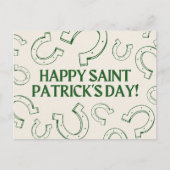 Happy St Patrick's Day Minimalist Green Horseshoe Postkarte (Vorderseite)