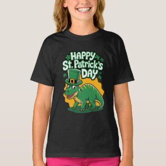 Happy St Patrick's Day mit Dino T-Shirt