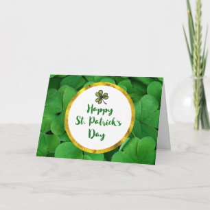 Happy St. Patrick's Day mit Green Clovers Karte