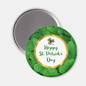 Happy St. Patrick's Day mit Green Clovers Magnet (Vorderseite/Rückseite)