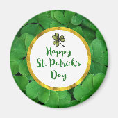 Happy St. Patrick's Day mit Green Clovers Magnet (Vorne)