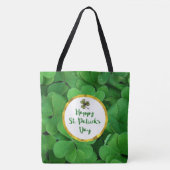 Happy St. Patrick's Day mit Green Clovers Tasche (Vorderseite)