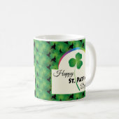 Happy St. Patrick's Day mit Kleeblatt Kaffeetasse (VorderseiteRechts)