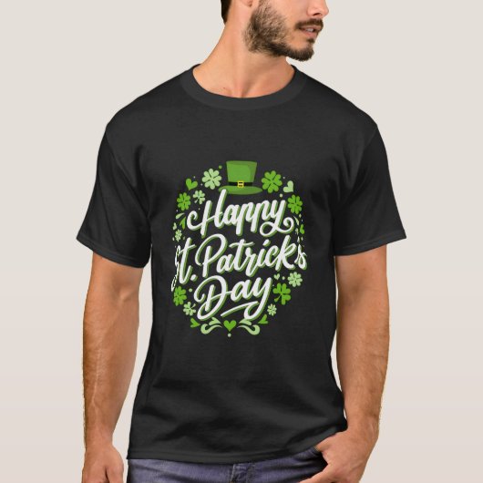 Happy St Patricks Day mit Kleeblatts für Irish Par T-Shirt (Vorderseite)