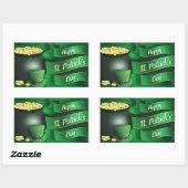 Happy St Patrick's Day mit Pot of Gold Rechteckiger Aufkleber (Blatt)