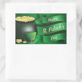 Happy St Patrick's Day mit Pot of Gold Rechteckiger Aufkleber (Tasche)