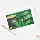 Happy St Patrick's Day mit Pot of Gold Rechteckiger Aufkleber (Umschlag)