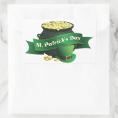 Happy St Patrick's Day mit Pot of Gold Rechteckiger Aufkleber (Tasche)