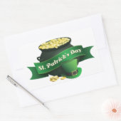 Happy St Patrick's Day mit Pot of Gold Rechteckiger Aufkleber (Umschlag)