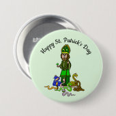 Happy St. Patrick's Day mit Schlangen Button (Vorne & Hinten)