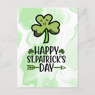 Happy St.Patrick's Day mit ShamrockCard Postkarte