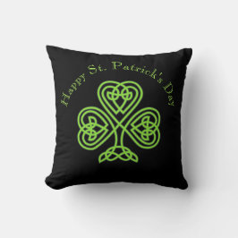Happy St. Patrick's Day Modern Celtic Kleeblatt Kissen