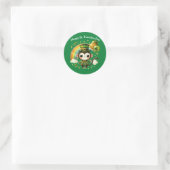 Happy St. Patrick's Day Monkey Runder Aufkleber (Tasche)