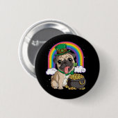 Happy St. Patrick's Day Mops Button (Vorne & Hinten)