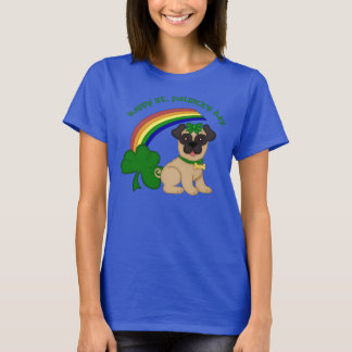 Happy St. Patrick's Day Mops (weiblich) T-Shirt