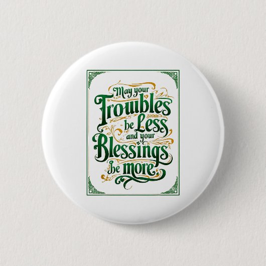 Happy St. Patrick's Day Motivational Quote Apparel Button (Vorderseite)